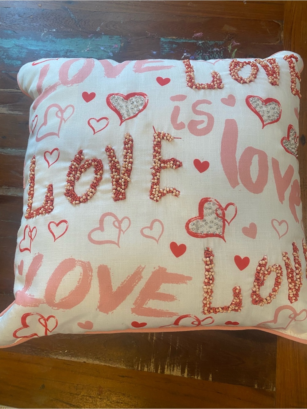Love Script Pink Decorative Pillow - Home Holiday
